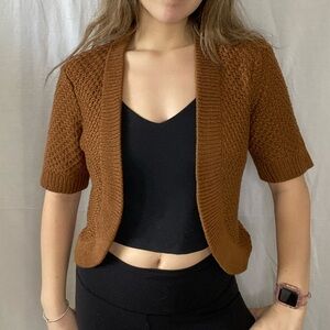 Vintage Brown Knit Bolero